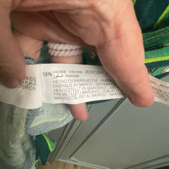 Zara Mens Green Stripe Golf Button Down Shirt Size Large Green Viscose - Picture 4 of 4